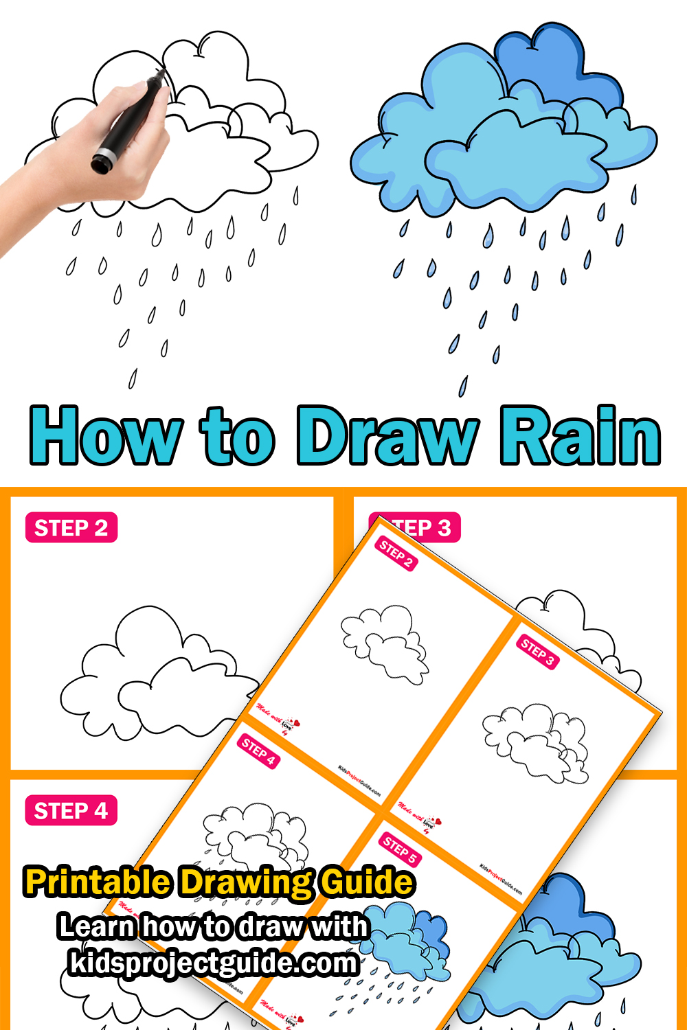 How to Draw Rain Easy Step By Step Guide