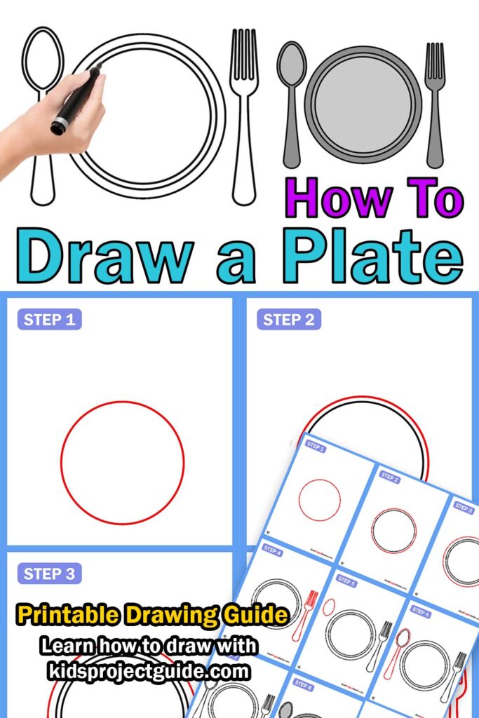 How To Draw A Plate Easy StepByStep Guide