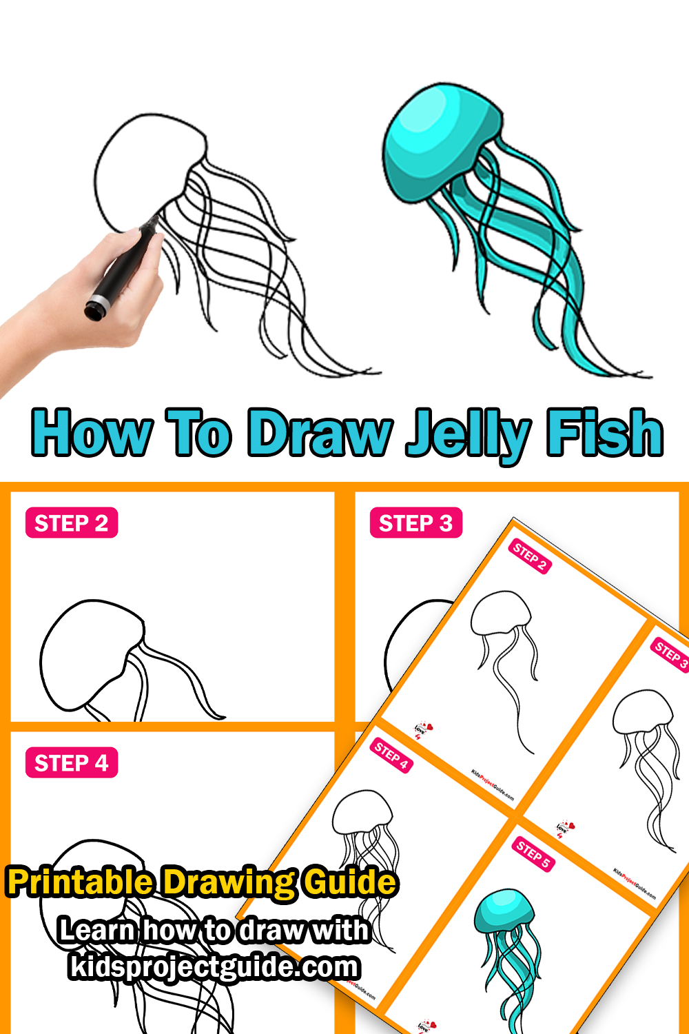 How To Draw Jellyfish Easy StepByStep Guide