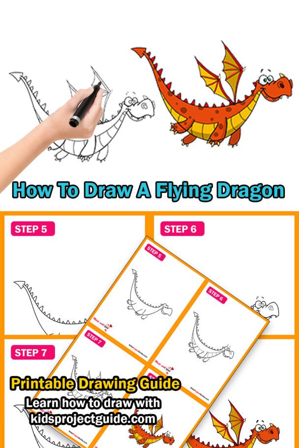 How To Draw A Flying Dragon | Easy Step By Step Guide