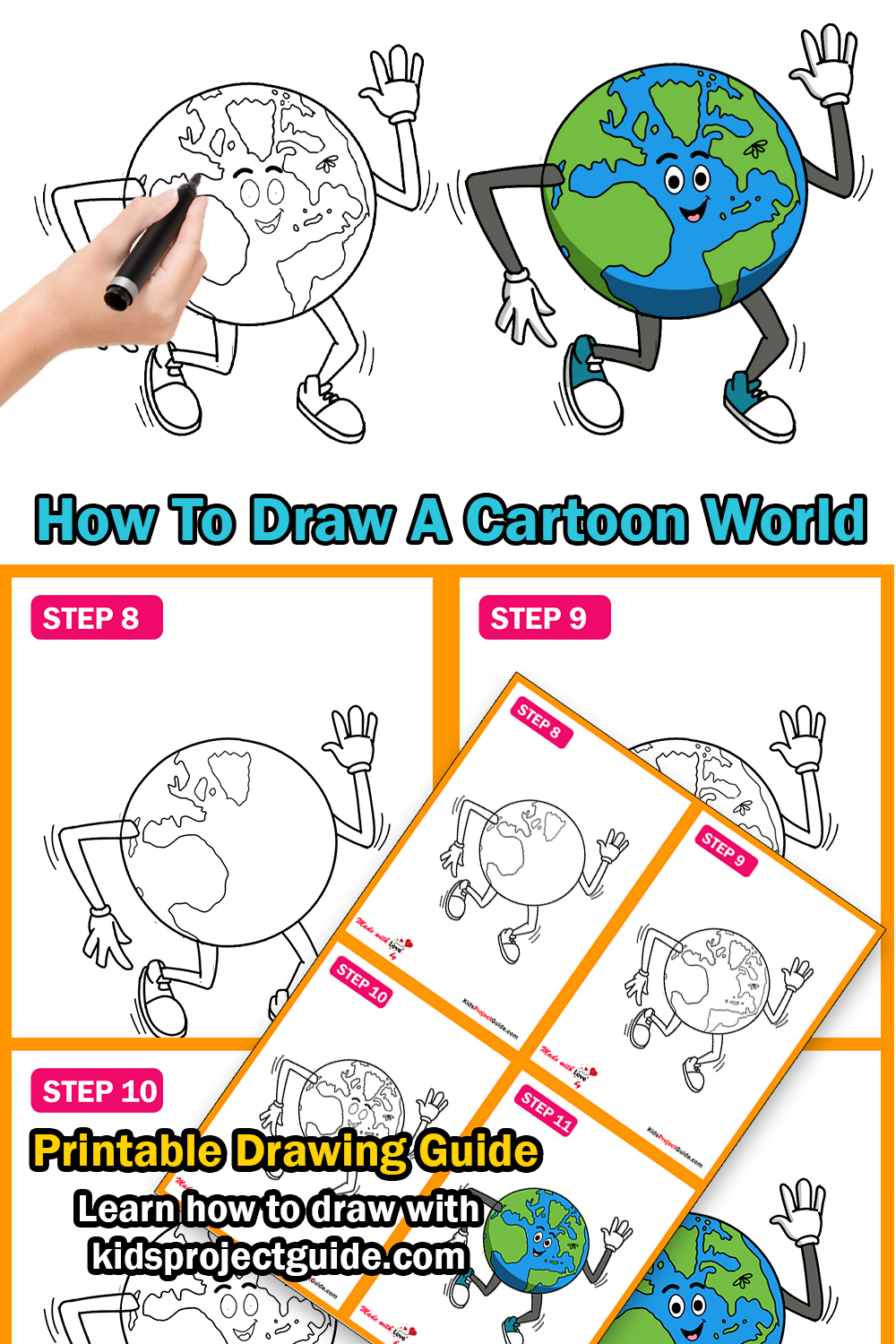 How To Draw A Cartoon World | Easy Step By Step Guide