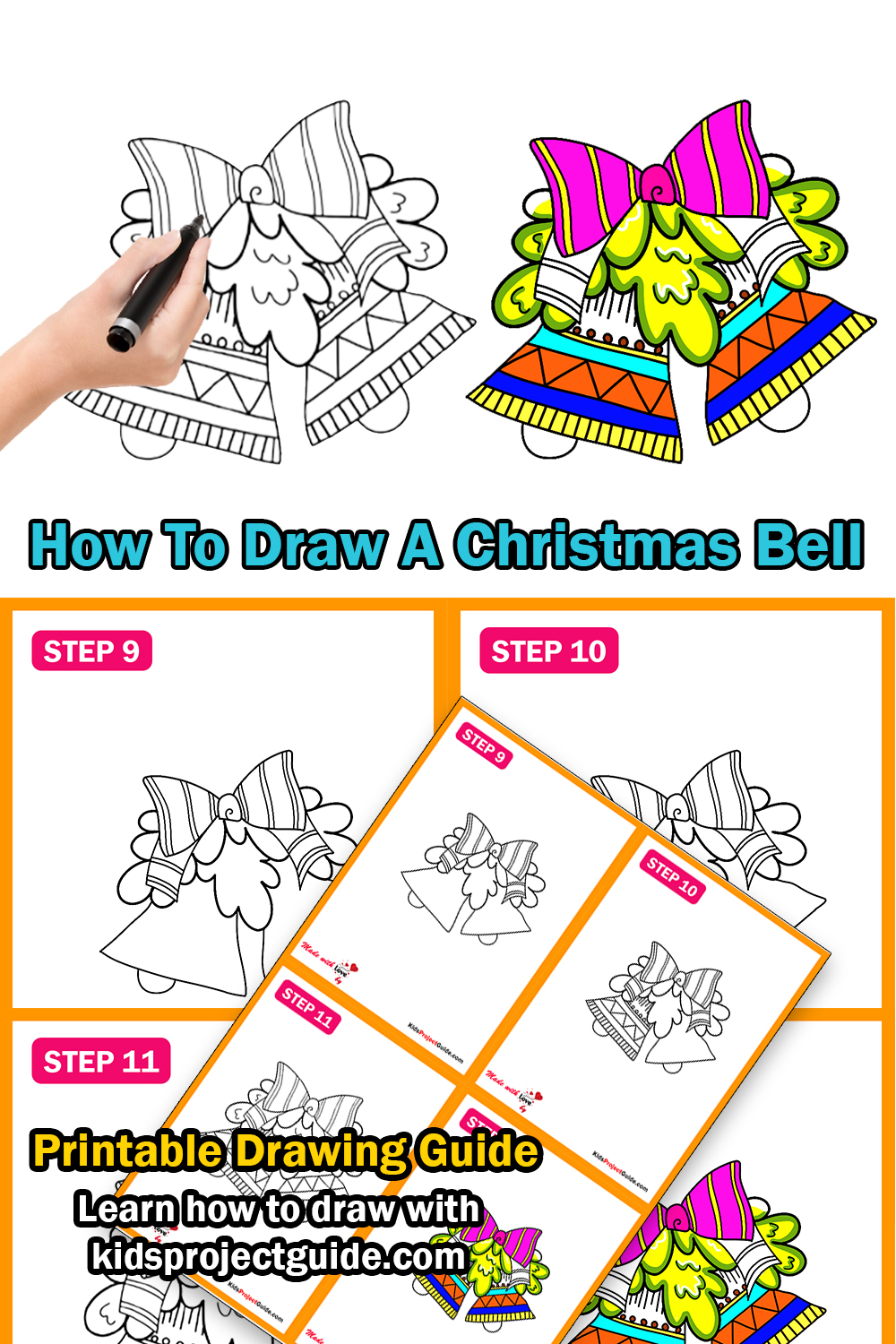 How to Draw a Christmas Bell  A Step-by-Step Tutorial for Kids